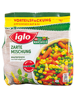 Nur Lidl verkauft auch einzelne Packungen iglo-Gemüse Zarte Mischung billiger. (Bild: Alexandra Konstantinoudi/VKI)